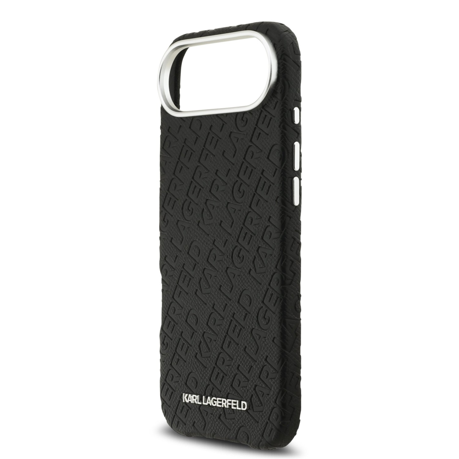 Karl Lagerfeld Grained PU Repeated Logo MagSafe Zadní Kryt pro iPhone Air Black