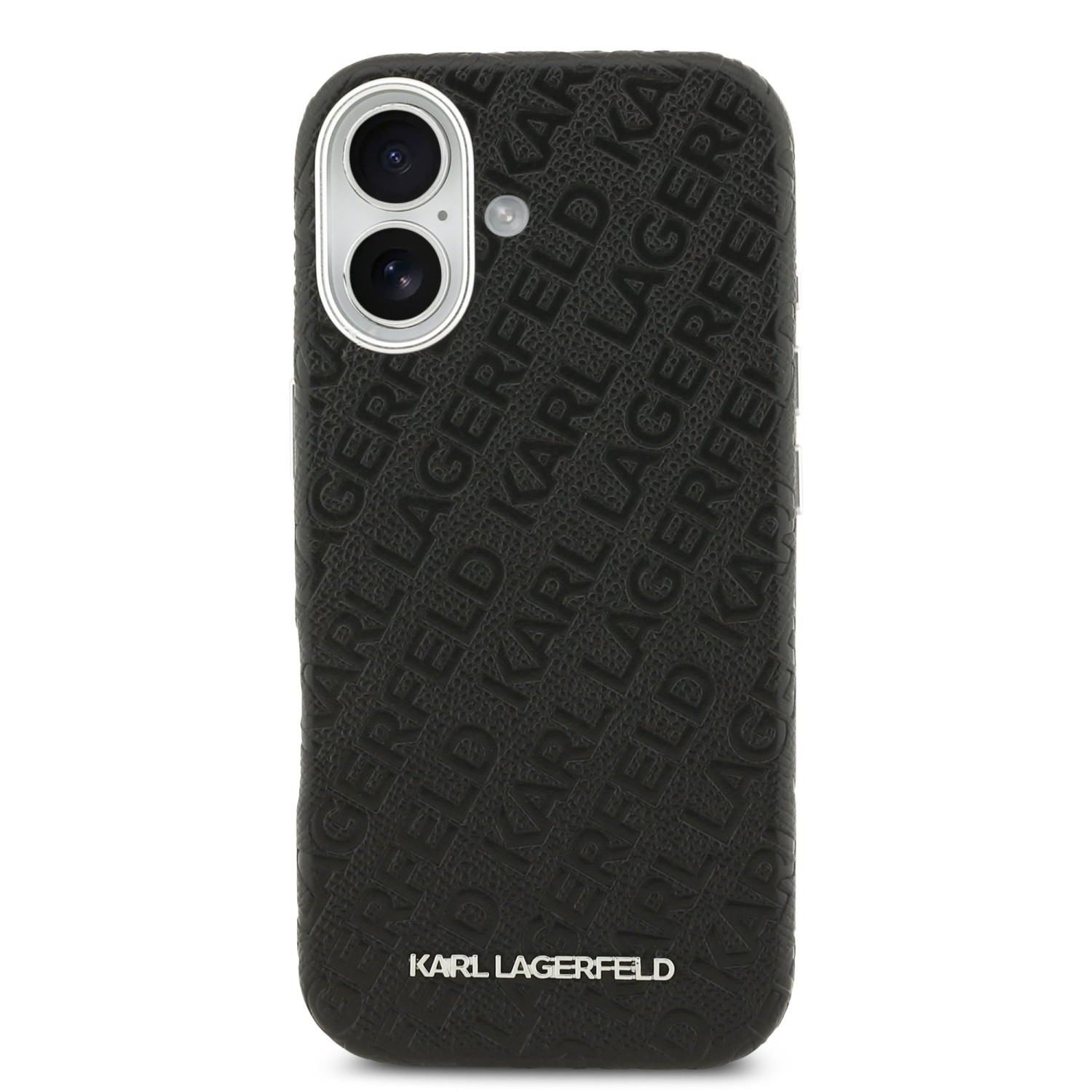 Karl Lagerfeld Grained PU Repeated Logo MagSafe Zadní Kryt pro iPhone 17 Black