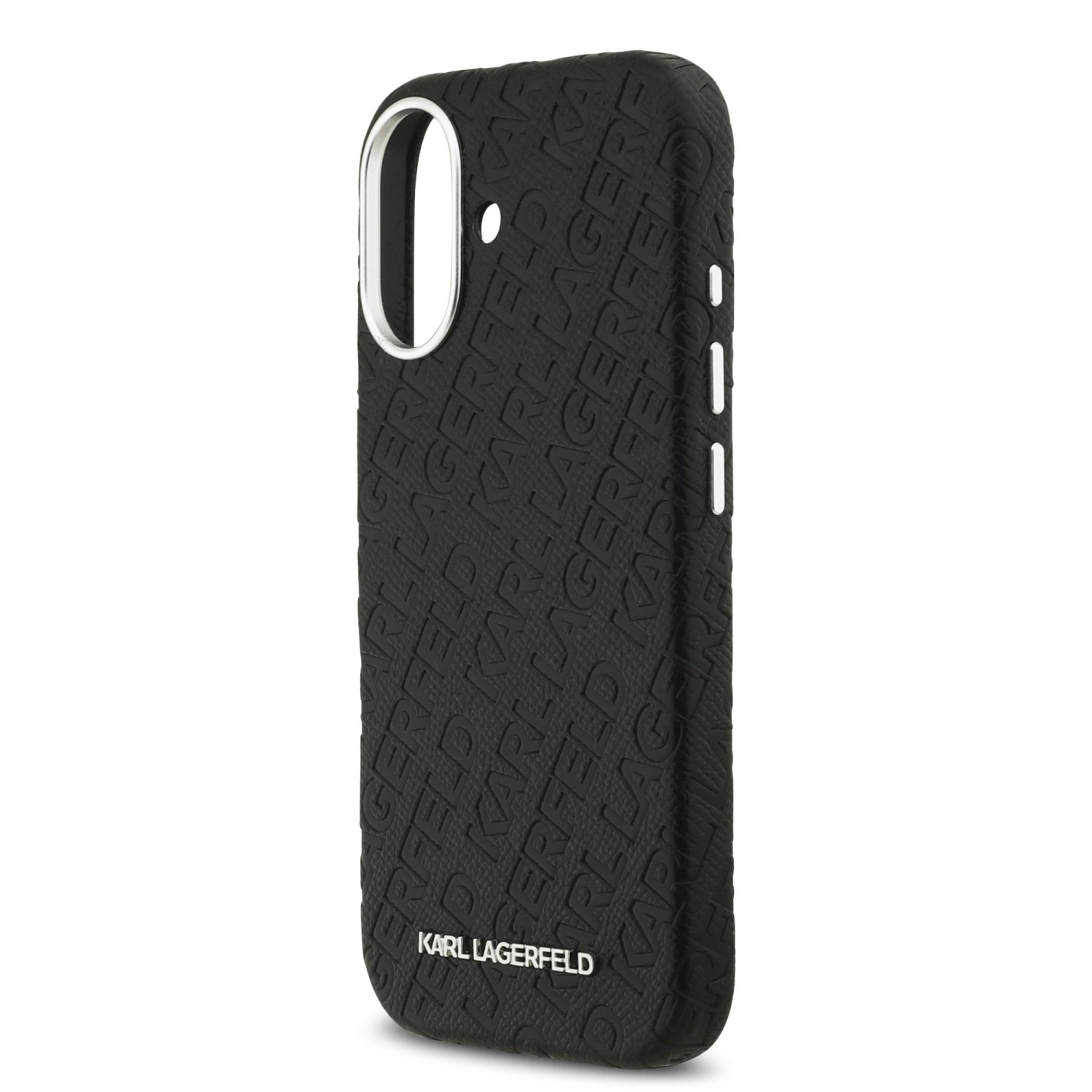 Karl Lagerfeld Grained PU Repeated Logo MagSafe Zadní Kryt pro iPhone 17 Black