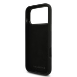 Karl Lagerfeld Liquid Silicone Metal Ikonik Zadní Kryt pro iPhone 17 Pro Max Black
