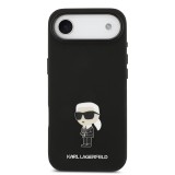 Karl Lagerfeld Liquid Silicone Metal Ikonik Zadní Kryt pro iPhone Air Black