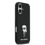 Karl Lagerfeld Liquid Silicone Metal Ikonik Zadní Kryt pro iPhone 17 Black