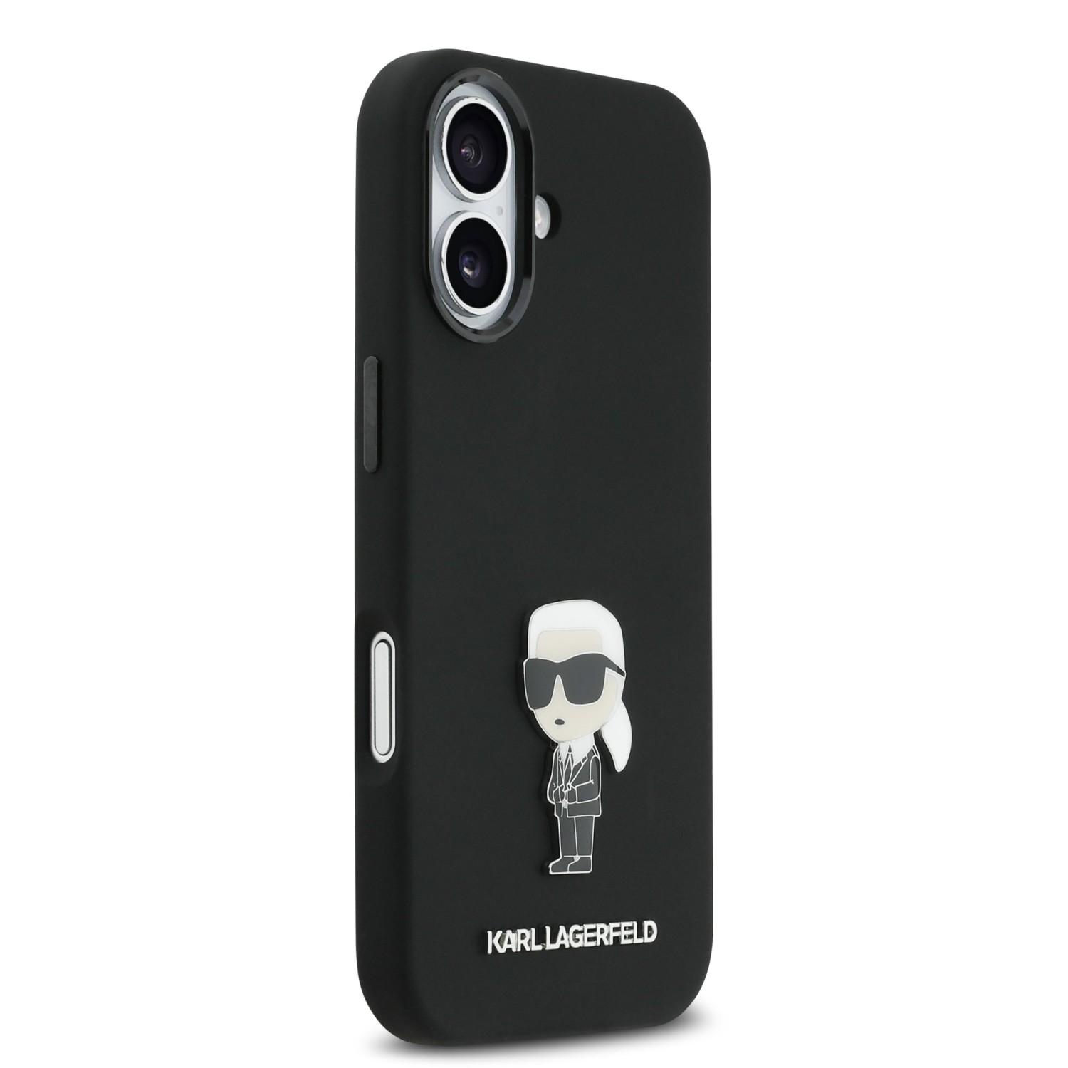 Karl Lagerfeld Liquid Silicone Metal Ikonik Zadní Kryt pro iPhone 17 Black