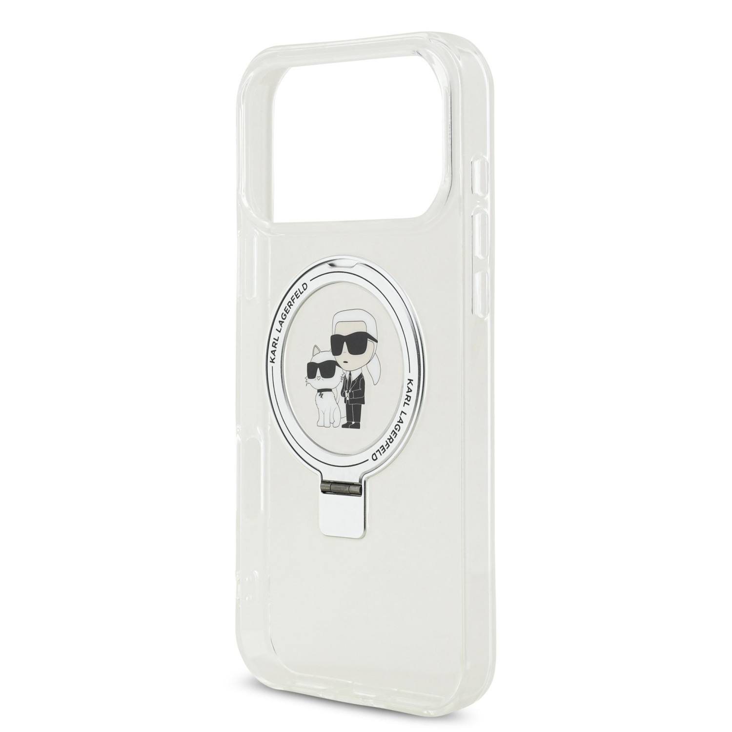 Karl Lagerfeld Ringstand Karl and Choupette MagSafe Zadní Kryt pro iPhone 17 Pro Max White