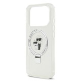 Karl Lagerfeld Ringstand Karl and Choupette MagSafe Zadní Kryt pro iPhone 17 Pro White