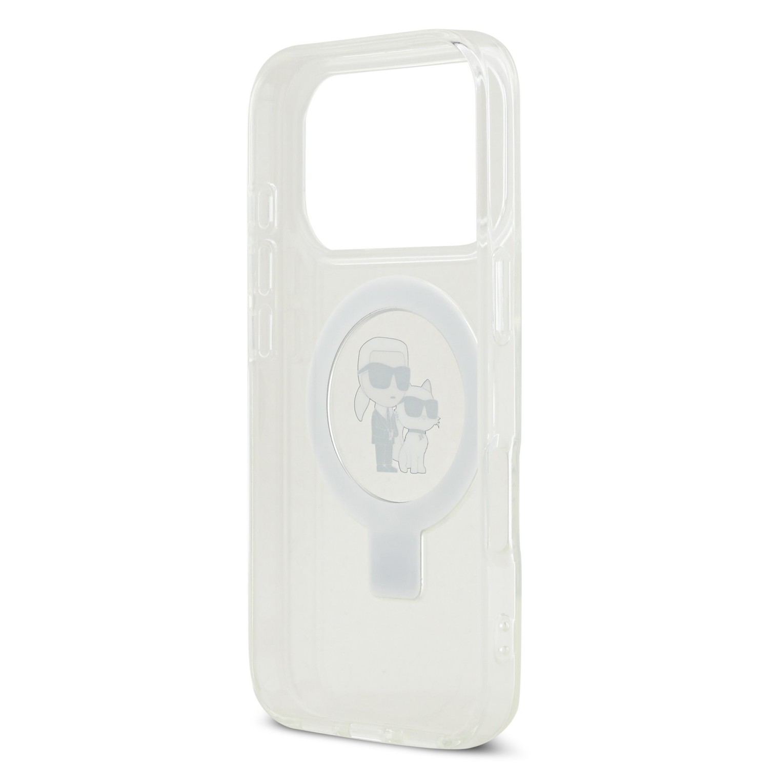 Karl Lagerfeld Ringstand Karl and Choupette MagSafe Zadní Kryt pro iPhone 17 Pro White