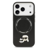 Karl Lagerfeld PU Karl and Choupette Heads Pins MagSafe Zadní Kryt pro iPhone 17 Pro Black