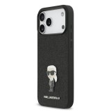 Karl Lagerfeld Fixed Glitter Metal Ikonik Zadní Kryt pro iPhone 17 Pro Max Black