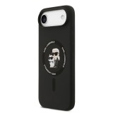 Karl Lagerfeld Liquid Silicone Karl and Choupette MagSafe Zadní Kryt pro iPhone Air Black