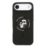Karl Lagerfeld Liquid Silicone Karl and Choupette MagSafe Zadní Kryt pro iPhone Air Black