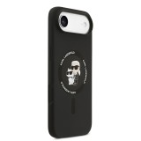 Karl Lagerfeld Liquid Silicone Karl and Choupette MagSafe Zadní Kryt pro iPhone Air Black