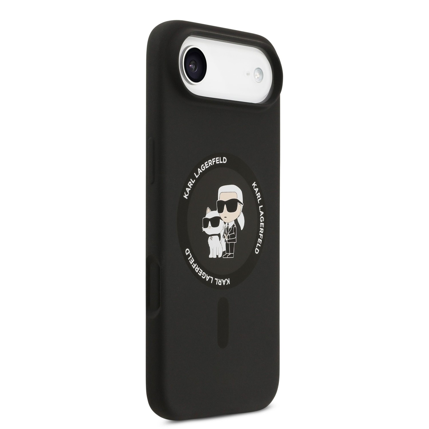 Karl Lagerfeld Liquid Silicone Karl and Choupette MagSafe Zadní Kryt pro iPhone Air Black
