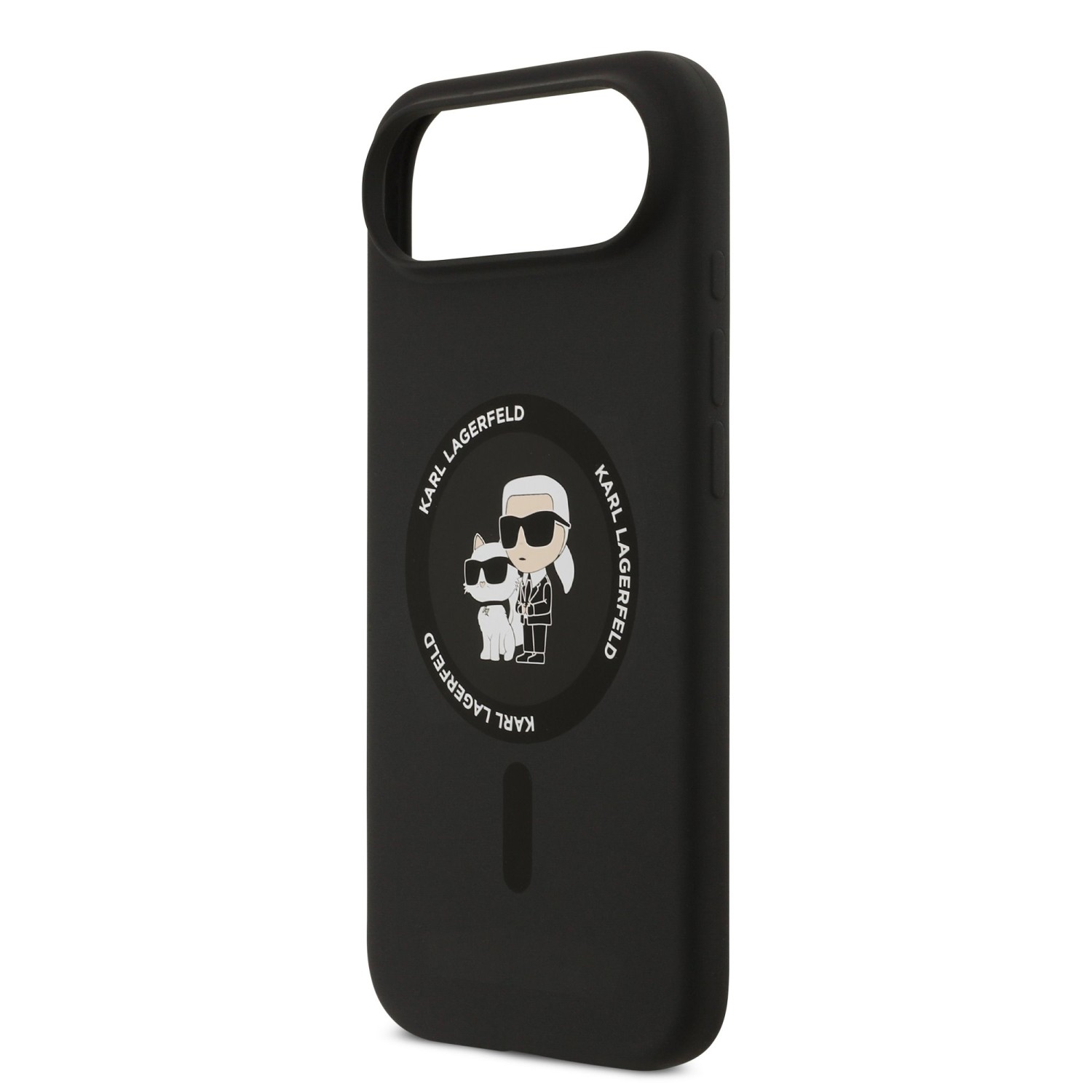 Karl Lagerfeld Liquid Silicone Karl and Choupette MagSafe Zadní Kryt pro iPhone Air Black
