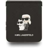 Karl Lagerfeld PU Saffiano Karl and Choupette Zadní Kryt pro Samsung Galaxy Z Flip 7 Black