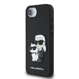 Karl Lagerfeld PU Saffiano Karl and Choupette Zadní Kryt pro iPhone 16e Black