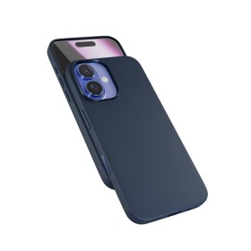 Zadný kožený kryt Epico Mag + pre Apple iPhone 16 Plus, modrá