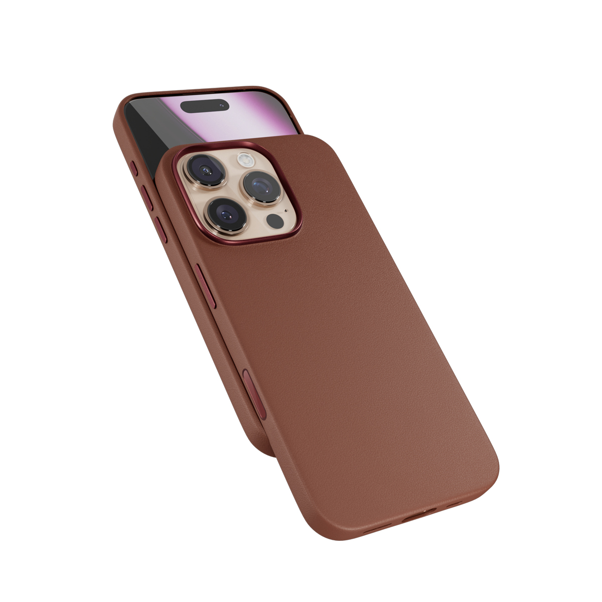 Zadný kožený kryt Epico Mag+pre Apple iPhone 16 Pro Max, hnedá