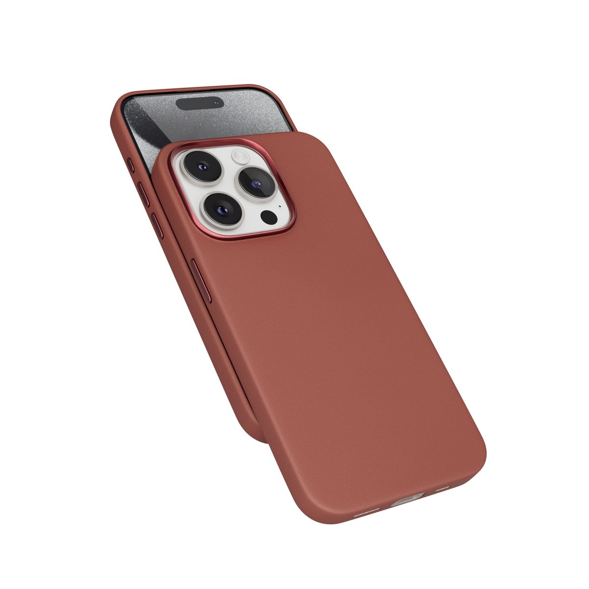 Zadný kožený kryt Epico Mag+pre Apple iPhone 15 Pro Max, hnedá