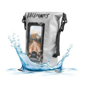 Vodeodolný vak FIXED Float Bag s vreckom pre mobilný telefón 3L, vandrácky špeciál, šedá
