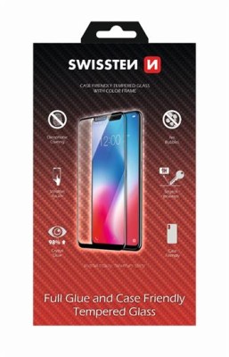 Tvrdené sklo Swissten Full Glue, Color Frame, Case Friendly pre Xiaomi Redmi Note 15 5G, čierna
