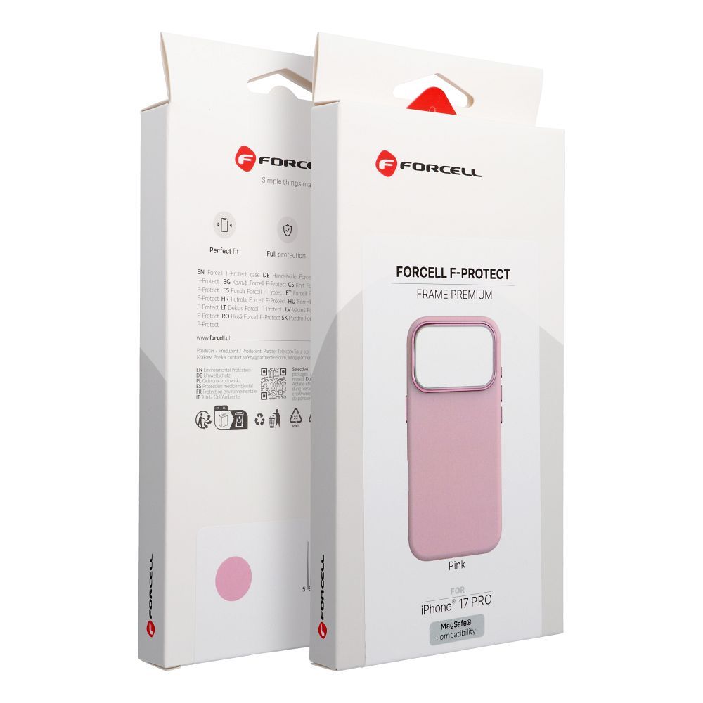 FORCELL F-PROTECT Frame Premium case compatible with MagSafe for IPHONE 17 PRO MAX pink
