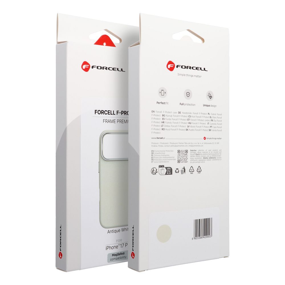 FORCELL F-PROTECT Frame Premium case compatible with MagSafe for IPHONE 17 PRO MAX antique white