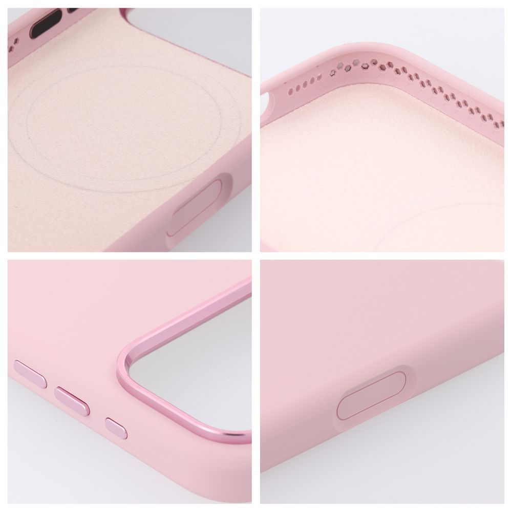 FORCELL F-PROTECT Frame Premium case compatible with MagSafe for IPHONE 15 PRO pink
