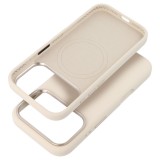 FORCELL F-PROTECT Frame Premium case compatible with MagSafe for IPHONE 15 PRO antique white