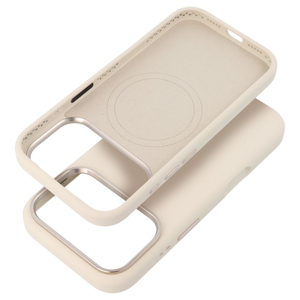 FORCELL F-PROTECT Frame Premium case compatible with MagSafe for IPHONE 15 PRO antique white