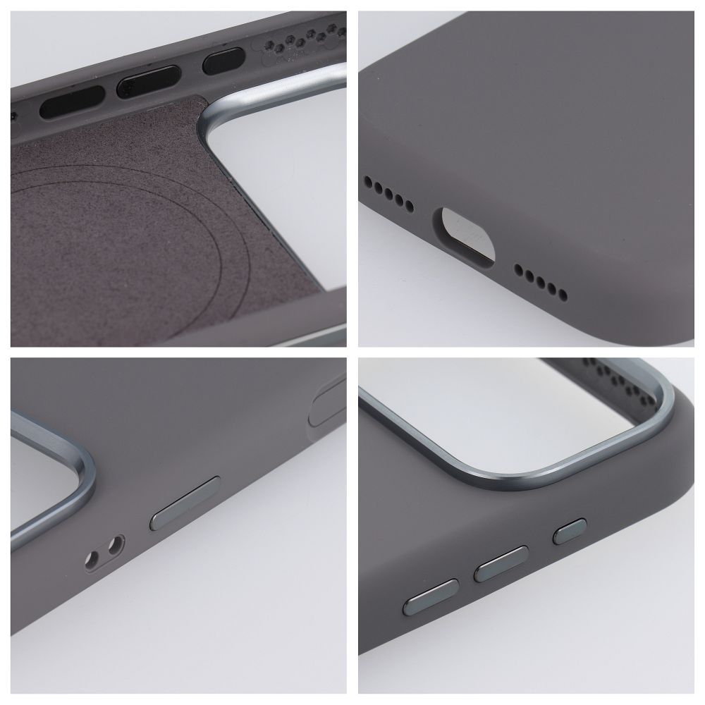 FORCELL F-PROTECT Frame Premium case compatible with MagSafe for IPHONE 15 PRO MAX gray