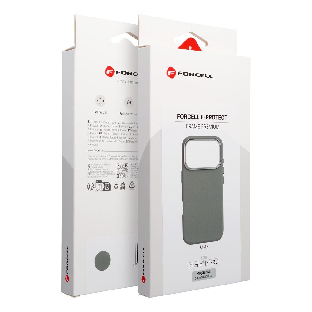 FORCELL F-PROTECT Frame Premium case compatible with MagSafe for IPHONE 15 PRO MAX gray