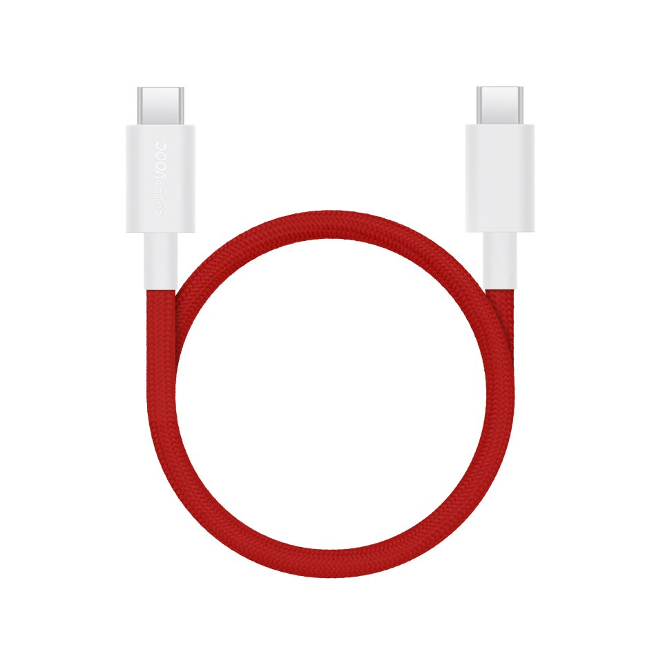 OnePlus SuperVooc USB-C/USB-C, 10A, 1,2m červená