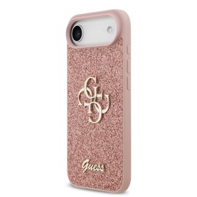 Zadný kryt Guess PU Fixed Glitter 4G Metal Logo pre Apple iPhone Air, ružová