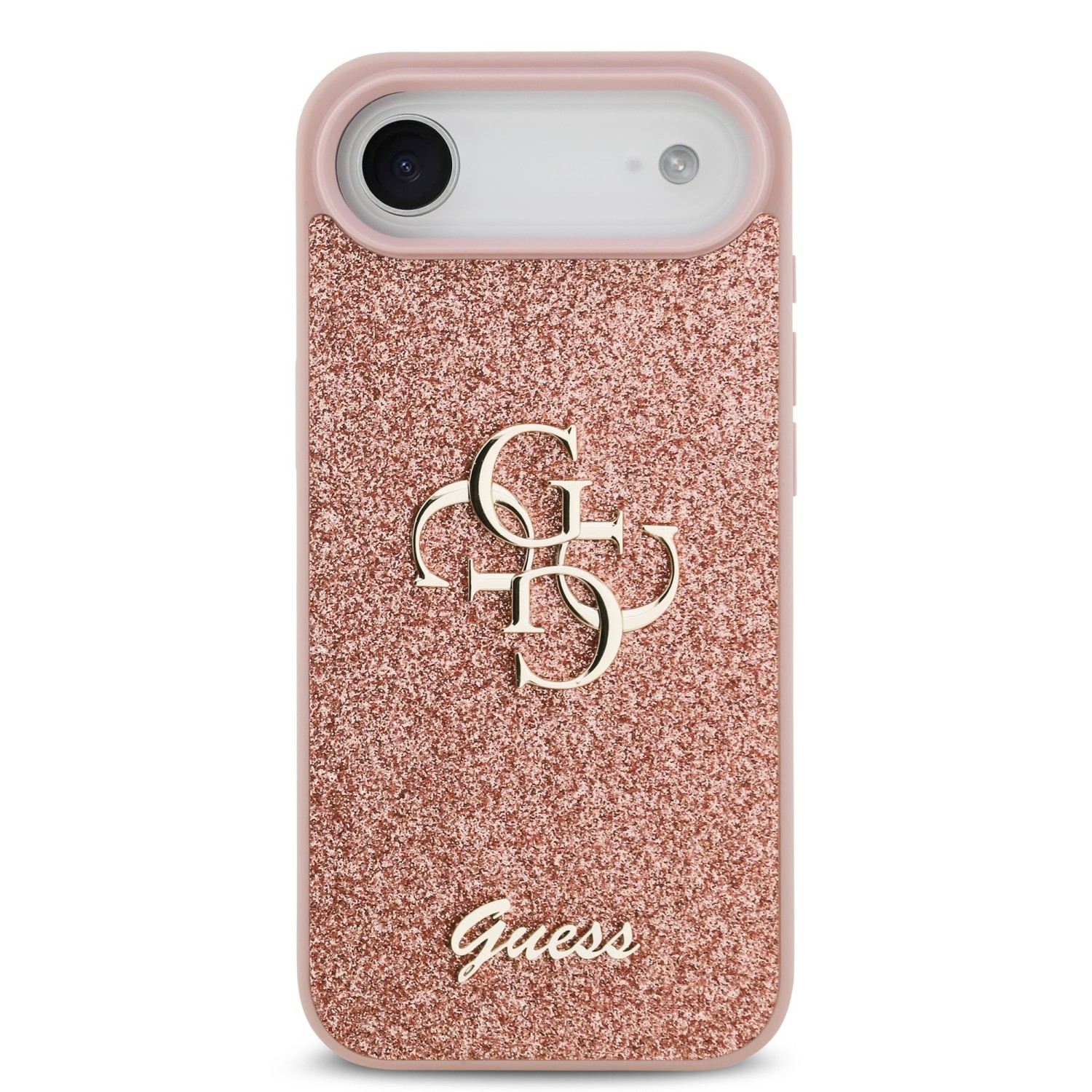 Guess PU Fixed Glitter 4G Metal Logo Zadní Kryt pro iPhone Air Pink