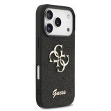 Guess PU Fixed Glitter 4G Metal Logo Zadní Kryt pro iPhone 17 Pro Black