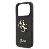 Guess PU Fixed Glitter 4G Metal Logo Zadní Kryt pro iPhone 17 Pro Black