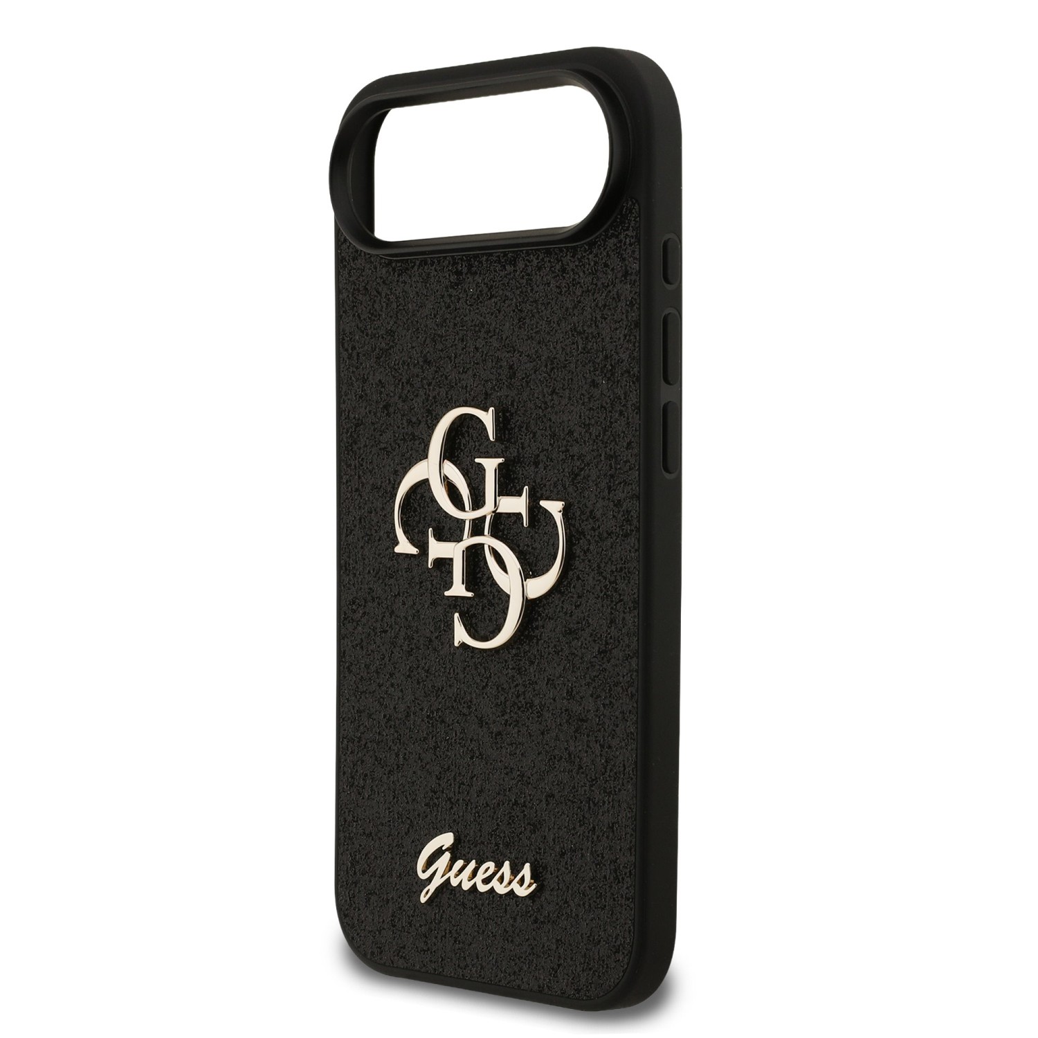 Guess PU Fixed Glitter 4G Metal Logo Zadní Kryt pro iPhone Air Black