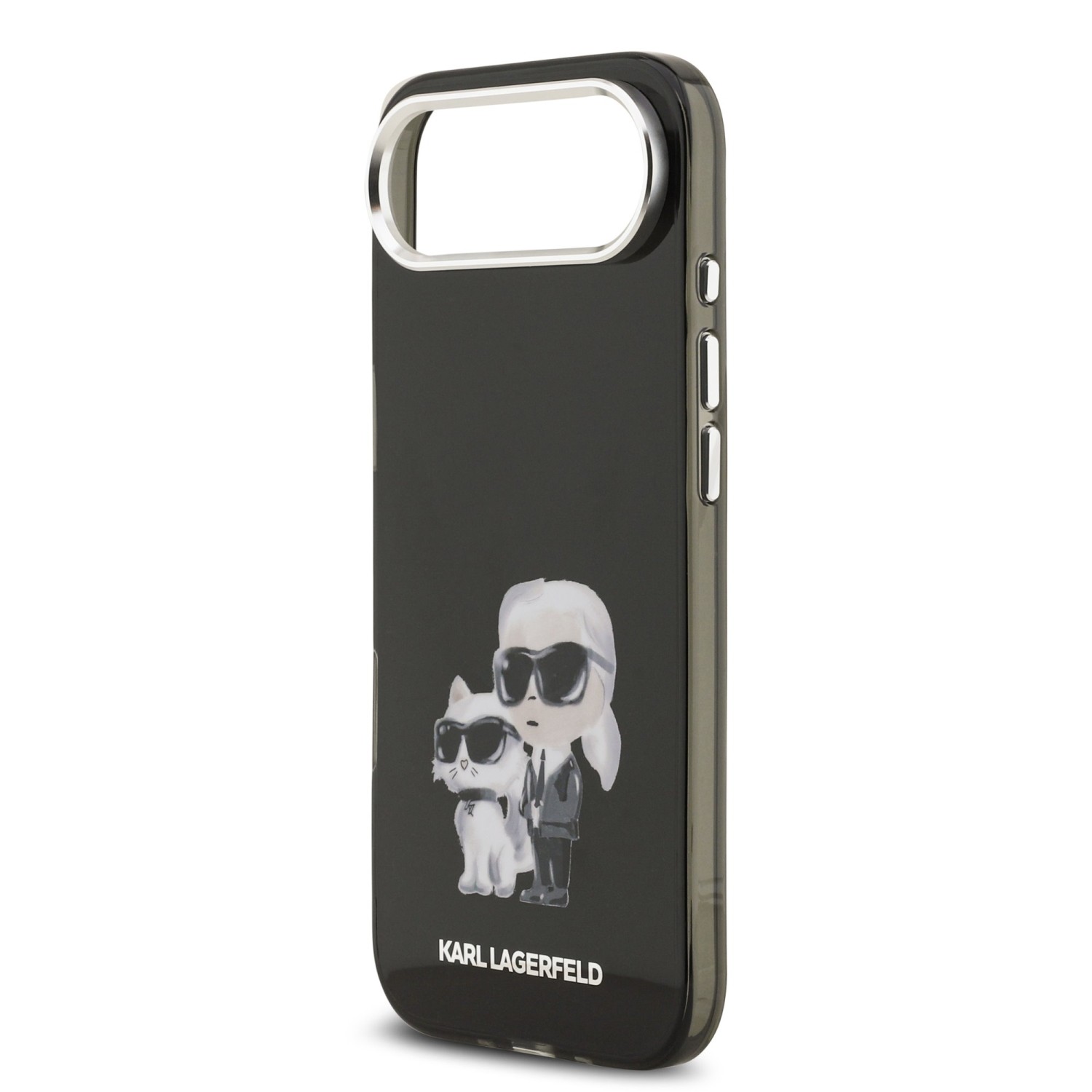 Karl Lagerfeld IML Aquarelle Karl and Choupette Zadní Kryt pro iPhone Air Black