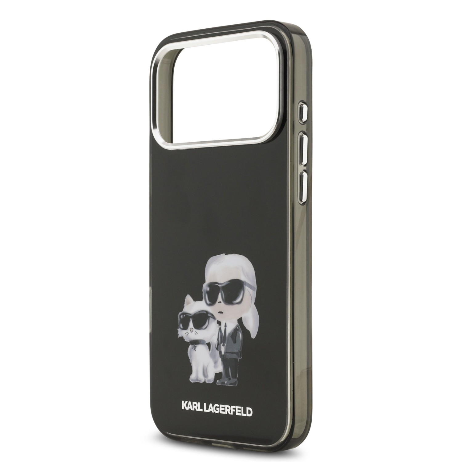 Karl Lagerfeld IML Aquarelle Karl and Choupette Zadní Kryt pro iPhone 17 Pro Max Black
