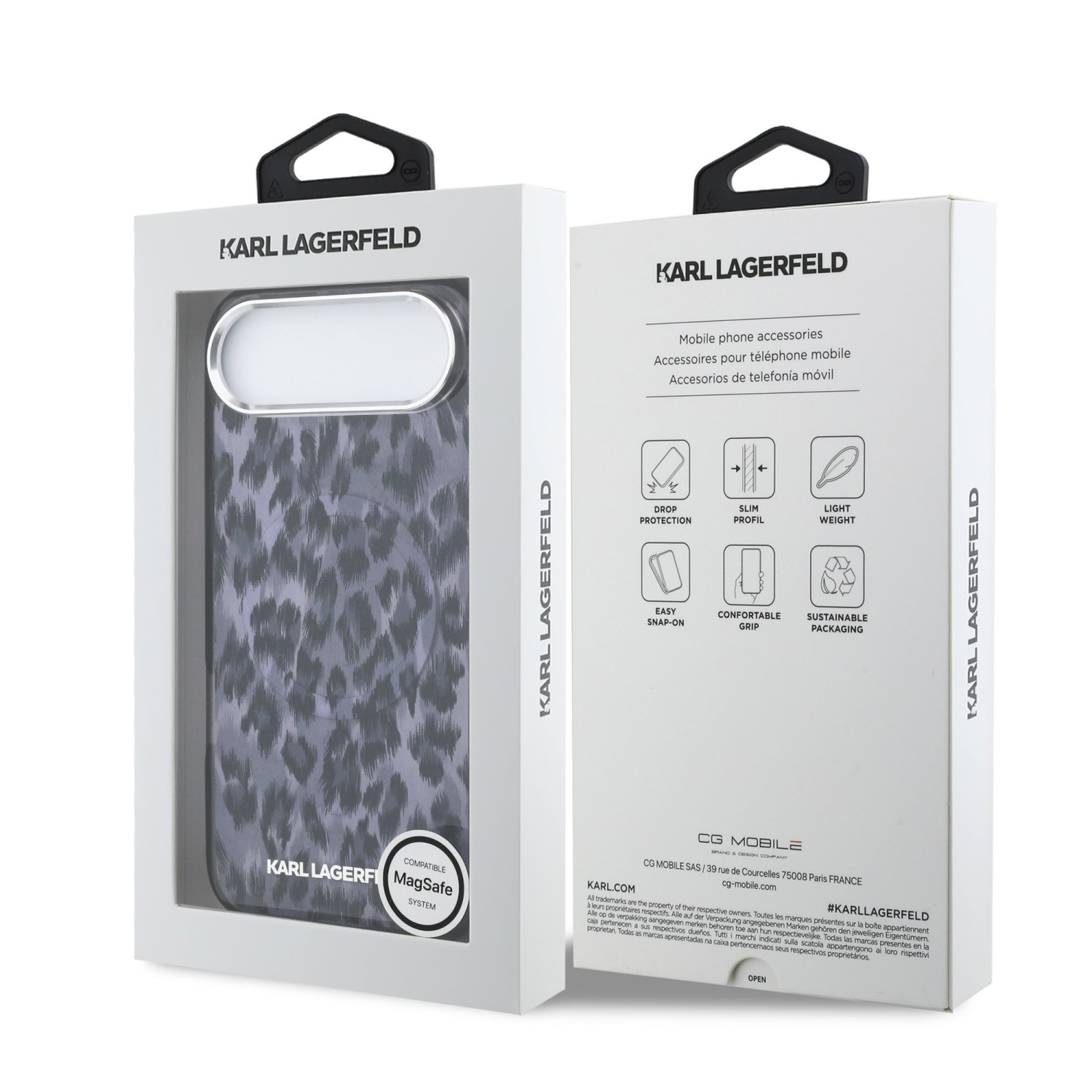 Karl Lagerfeld IML Leopard MagSafe Zadní Kryt pro iPhone Air Grey