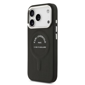 Zadný kryt Karl Lagerfeld PU RSG Logo MagSafe pre Apple iPhone 17 Pro Max, čierna