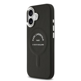 Zadný kryt Karl Lagerfeld PU RSG Logo MagSafe pre Apple iPhone 17, čierna