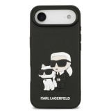 Karl Lagerfeld 3D Rubber Karl and Choupette Zadní Kryt pro iPhone Air Black
