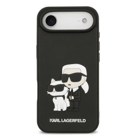 Zadný kryt Karl Lagerfeld 3D Rubber Karl and Choupette pre Apple iPhone Air, čierna