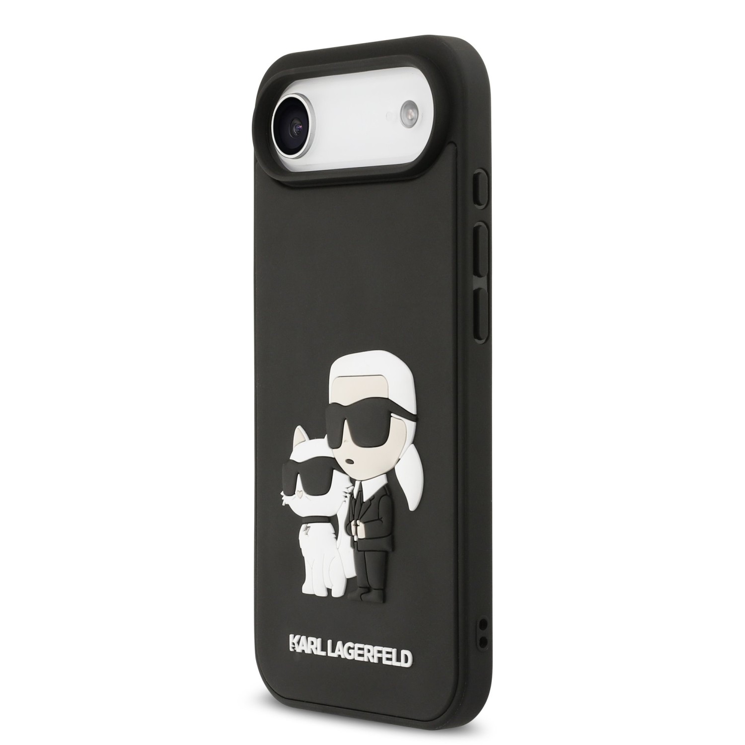 Karl Lagerfeld 3D Rubber Karl and Choupette Zadní Kryt pro iPhone Air Black