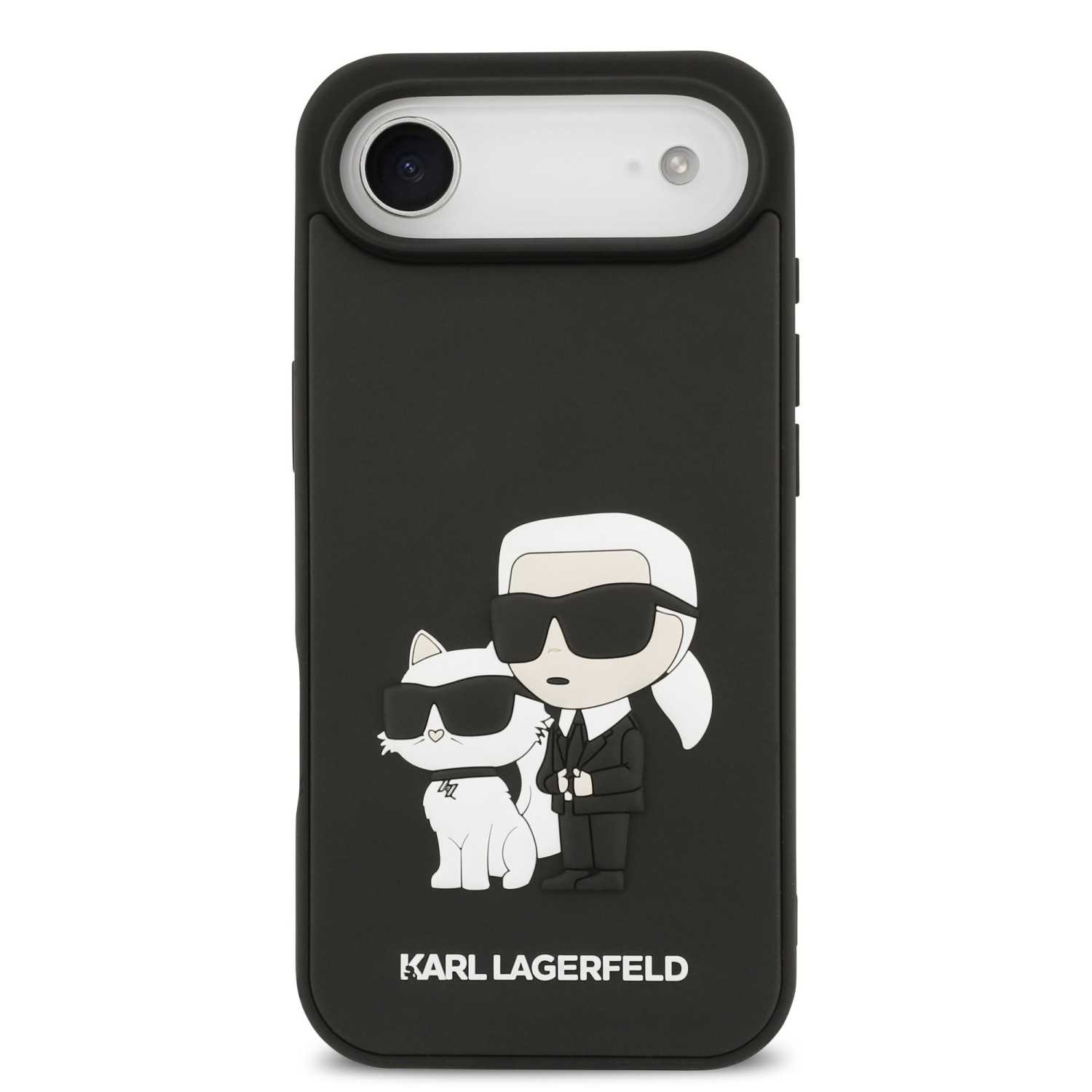 Karl Lagerfeld 3D Rubber Karl and Choupette Zadní Kryt pro iPhone Air Black