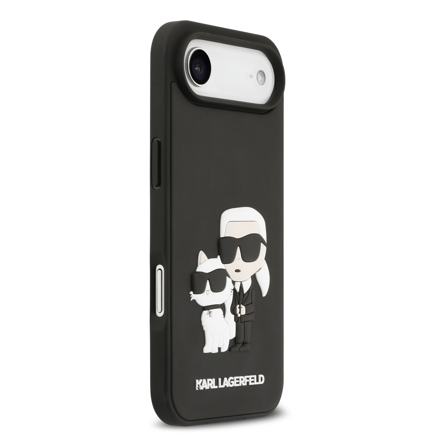 Karl Lagerfeld 3D Rubber Karl and Choupette Zadní Kryt pro iPhone Air Black