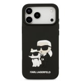 Karl Lagerfeld 3D Rubber Karl and Choupette Zadní Kryt pro iPhone 17 Pro Max Black