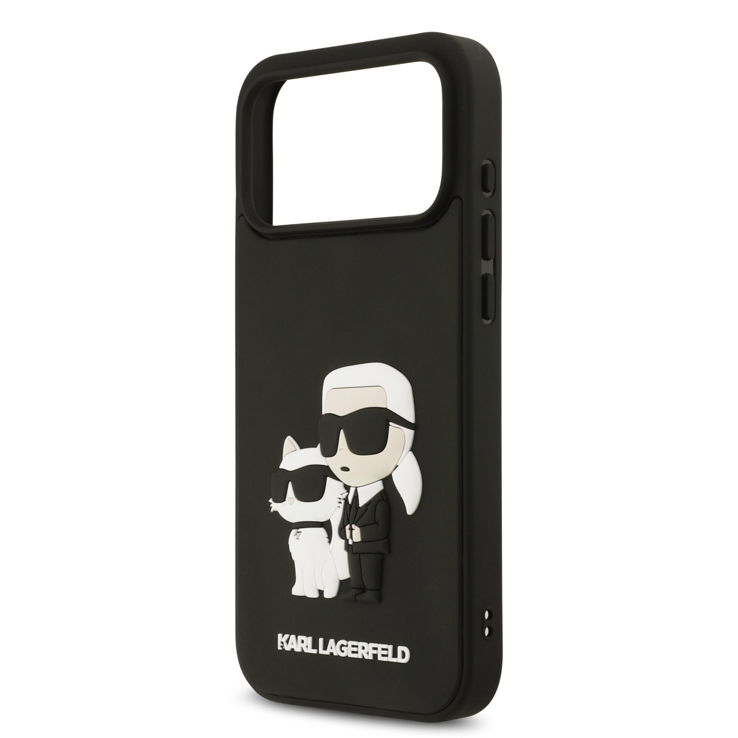 Karl Lagerfeld 3D Rubber Karl and Choupette Zadní Kryt pro iPhone 17 Pro Max Black