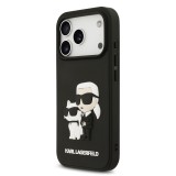 Karl Lagerfeld 3D Rubber Karl and Choupette Zadní Kryt pro iPhone 17 Pro Black